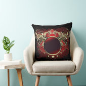 金属製の赤化粧枕 クッション (椅子)