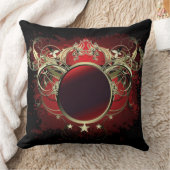 金属製の赤化粧枕 クッション (ブランケット)