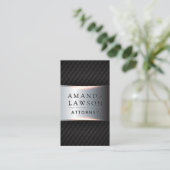 金属製の銀のバナー |黒いタイリング 予約カード (スタンド正面)