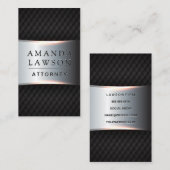 金属製の銀のバナー |黒いタイリング 予約カード (正面/裏面)