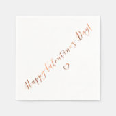 金属製の銅ルックバレンタインデーデザイン スタンダードカクテルナプキン (正面)