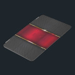 金属製の黒と赤の金ゴールドtouch iPad miniカバー<br><div class="desc">金属製の黒と赤の大きなストライプ。金ゴールドアクセントとオプションのモノグラム。</div>