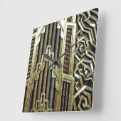 金属製アールヌーボーデザイン,ヴィンテージ,シック, スクエア壁時計 (傾斜)