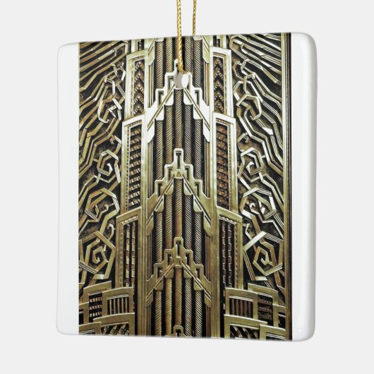 金属製アールヌーボーデザイン,ヴィンテージ,シック, セラミックオーナメント (左)