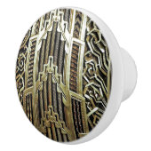 金属製アールヌーボーデザイン,ヴィンテージ,シック, セラミックノブ (右)