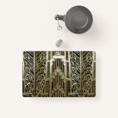 金属製アールヌーボーデザイン,ヴィンテージ，シック， バッジ (正面リトラクタブル付き)