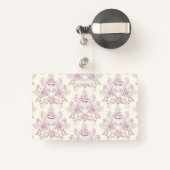 金属製アールヌーボーデザイン,ヴィンテージ，シック， バッジ (裏面リトラクタブル付き)