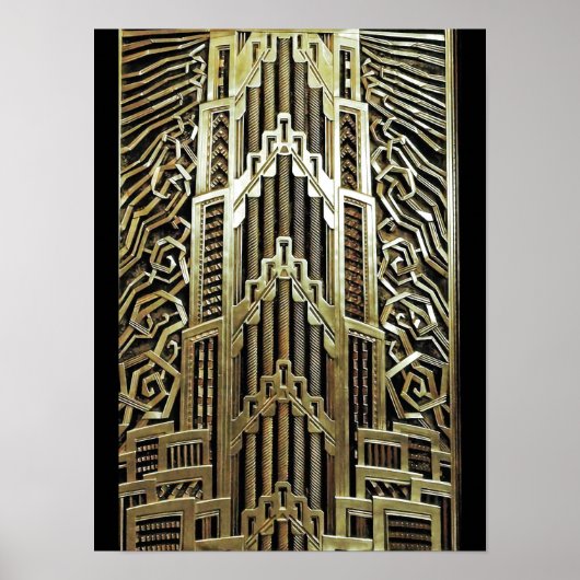 金属製アールヌーボーデザイン,ヴィンテージ,シック, ポスター (正面)