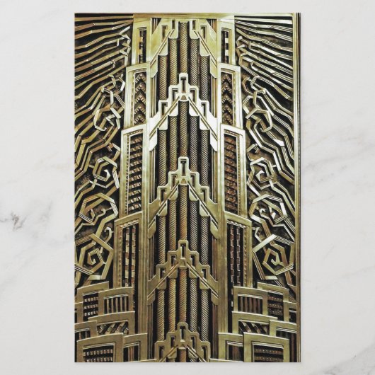 金属製アールヌーボーデザイン,ヴィンテージ，シック， 便箋 (正面)