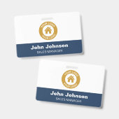 金属製カスタムクリップ付き会社ロゴ名バッジ バッジ (正面＆裏面)