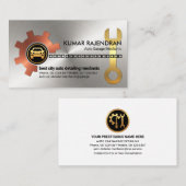 金属製ギアドライブチェーンレンチ整備士 名刺 (正面/裏面)