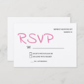 金属製シルバーウェディングRSVP応答 出欠カード (正面/裏面)