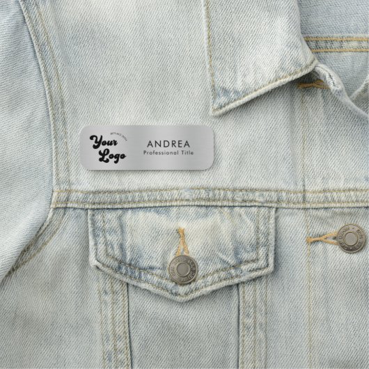 金属製シルバーセーフティピン名のカスタムロゴモダン 名札 (インサイチュ)