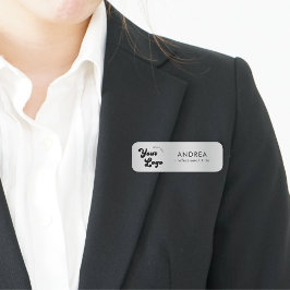 金属製シルバーセーフティピン名のカスタムロゴモダン 名札