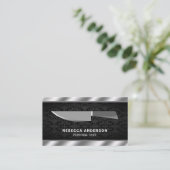 金属製スチールキッチンナイフパーソナルシェフ 名刺 (スタンド正面)