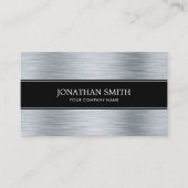 金属製ステンレススチールモダンブラックQRコード 名刺 (正面)