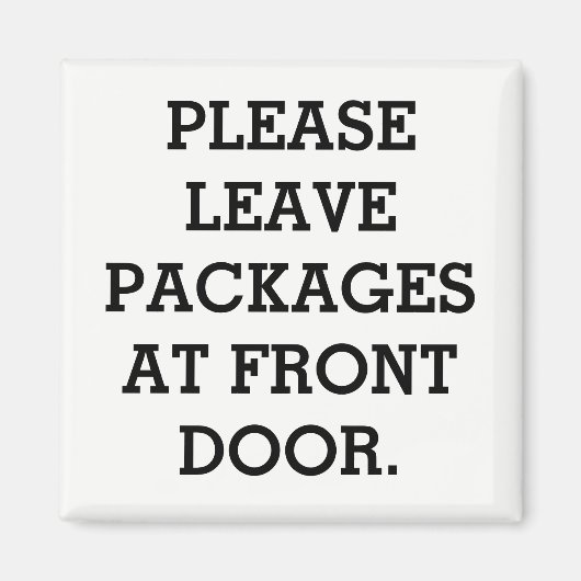 金属製ドアマグネット「ドア離れーに荷物を入れて下さい」 マグネット (正面)