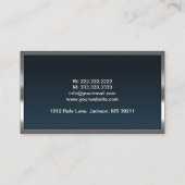 金属製ネイビーブルー登録心理学者 エンクロージャーカード (裏面)