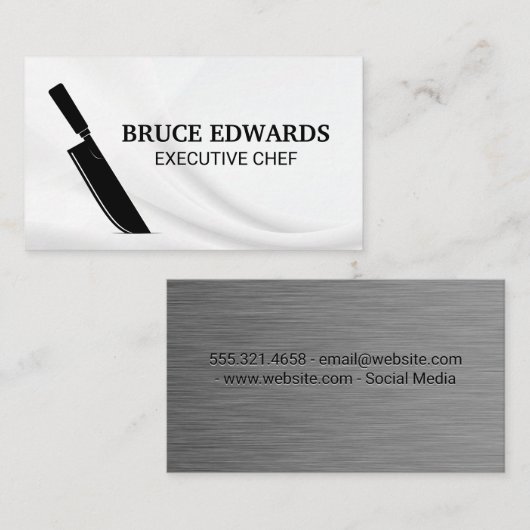 金属製バックグランドナイフ | シェフ 名刺 (正面/裏面)