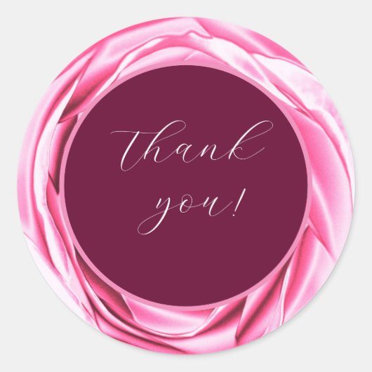 金属製バラピンクラウンドステッカー ラウンドシール (正面)