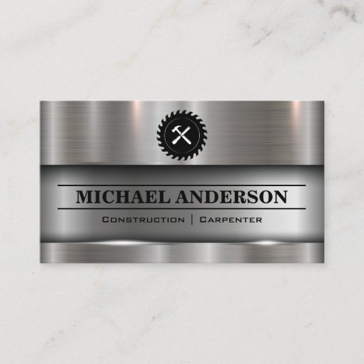 金属製ブラシ仕上げ工業用ソー及びハンマー 名刺 (正面)