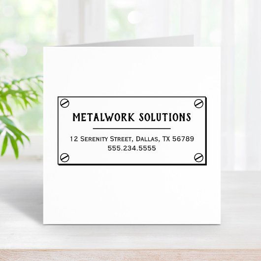 金属製プレート(ねじ付き)の勤務先アドレス ラバースタンプ