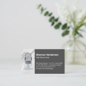 金属製マイクロホン | ポッドキャスト 名刺 (スタンド正面)