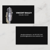 金属製マイク | 無線ホスト | ポッドキャスト 名刺 (正面/裏面)