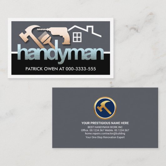 金属製手利具枠 名刺 (正面/裏面)