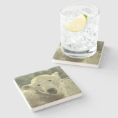 金属製極熊 ストーンコースター (横)