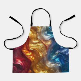 金属製油スリック抽象芸術エプロン エプロン