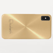 金属製淡い色の金ゴールドステンレス鋼の外観 Case-Mate iPhoneケース (裏面(横))