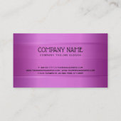 金属製深い紫ストライプ模様名刺 名刺 (裏面)