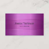 金属製深い紫ストライプ模様名刺 名刺 (正面)