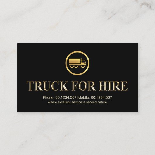 金属製金ゴールドトラック 名刺 (正面)