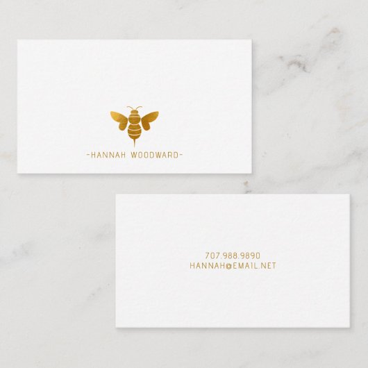 金属製金ゴールドビーパーソナライズされたプロファイルカード 名刺 (正面/裏面)