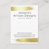 金属製金ゴールドブラシ手作りジュエリー表示カード 名刺 (正面)