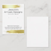 金属製金ゴールドブラシ手作りジュエリー表示カード 名刺 (正面/裏面)