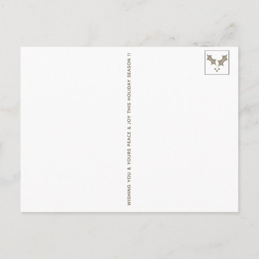 金属製金ゴールドメリークリスマスファンシーヴィンテージ枠 ポストカード (裏面)