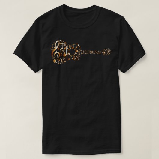 金属製銅製ギターのギター・アート・アコースティック・ギター Tシャツ (デザイン正面)
