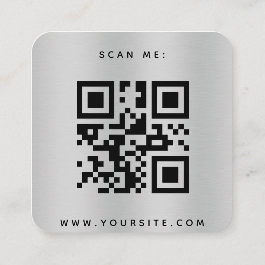 金属製QRコードウェディングRSVP エンクロージャーカード (裏面)