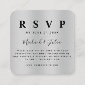 金属製QRコードウェディングRSVP エンクロージャーカード (正面)
