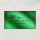 金属財政の名刺の緑 名刺 (裏面)