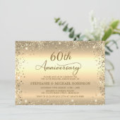 金属質ゴールドラメ 60回結婚記念日 招待状 (スタンド正面)