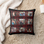 金属赤い及び銀製フレームは写真Instagram Cを加えます クッション (ブランケット)