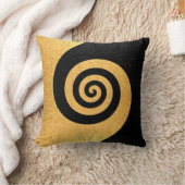 金属金ゴールドおよび黒い螺線形パターン鋼鉄 クッション (ブランケット)