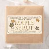 金属金ゴールドとアイボリーメープルシロップ出荷ラベル ラベル (インサイチュ)