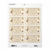 金属金ゴールドとアイボリーメープルシロップ出荷ラベル ラベル (フルシート)
