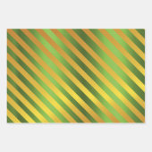 金属金ゴールドとグリーンクリスマス ラッピングペーパーシート (正面3)