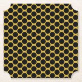 金属金ゴールドとブラックドットスタイルチケット ペーパーコースター (正面)